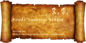 Kovácsovics Viktor névjegykártya