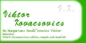 viktor kovacsovics business card